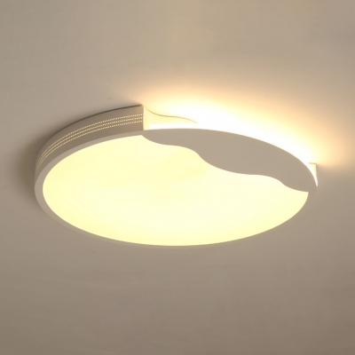 Acrylic Shade Surface Mount Light with Wavy Design Contemporary White LED Ceiling Light for Sitting Room