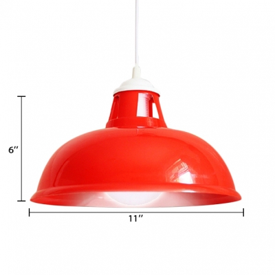 Domed Pendant Light with Acrylic Shade Modern Suspension Light in Green/Red/Yellow