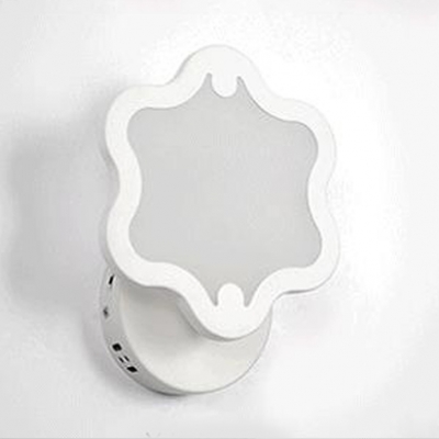 Mini Curved LED Wall Sconce Modern White Acrylic Lampshade Wall Lighting for Baby Kids Room