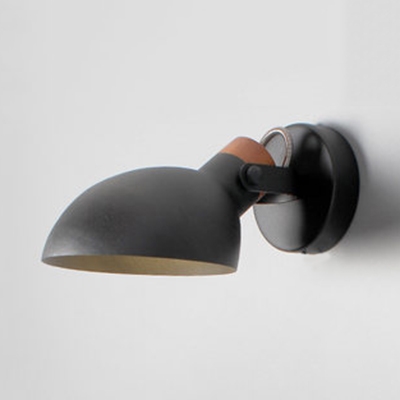 Bowl Shade Mini Wall Sconce Concise Nordic Style Metal Single Light Sconce Light Matte Black/White