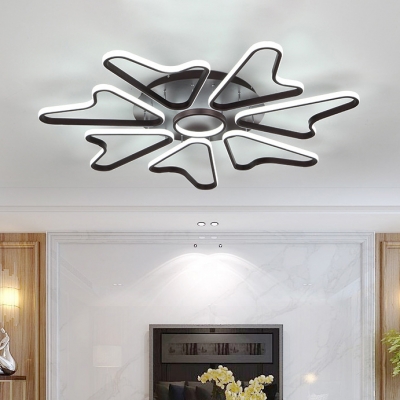 Acrylic Semi Flush Light with Loving Heart Brown Decorative LED Ceiling Lamp for Coffee Shop