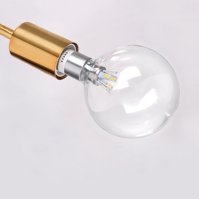 Minimalist Open Bulb Suspension Light Metal Multi Light Lighting Fixture for Sitting Room