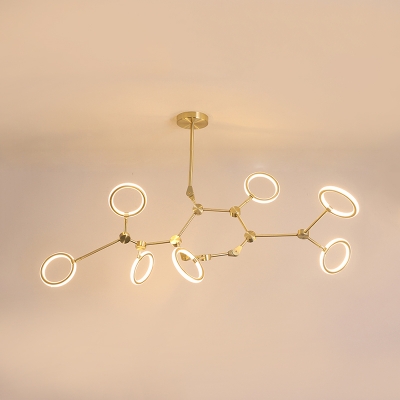 Plastic Looped Hanging Lamp Nordic Style 5/6/7 Lights Chandelier Lighting in Warm/White for Sitting Room