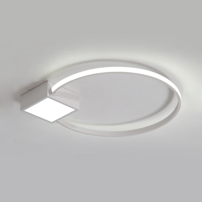 Square and Ring Ceiling Lamp Simple Concise LED Flush Light Fixture with Acrylic Shade for Corridor