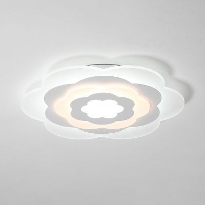 Blossom LED Flush Mount Contemporary White Acrylic Ceiling Fixture for Hallway Sitting Room