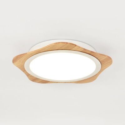 Woody Floral LED Flush Light Nordic Minimalist Porch Foyer Surface Mount Ceiling Light in Warm/White