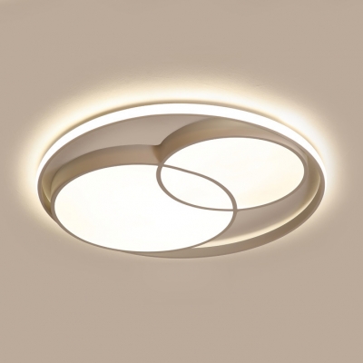 Living Room Ultra Thin Ceiling Fixture with Single Ring Modernism Acrylic LED Flush Light in Black/White