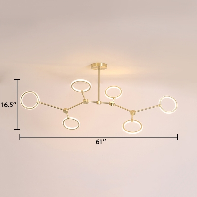 Plastic Looped Hanging Lamp Nordic Style 5/6/7 Lights Chandelier Lighting in Warm/White for Sitting Room