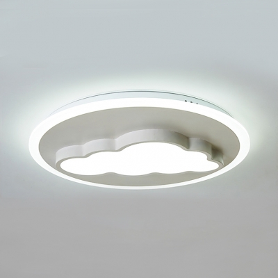Cute Metallic LED Flush Mount with Cloud Shape Modern White Flush Ceiling Light for Nursing Room