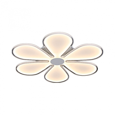 Acrylic Super-thin Flushmount with Flower Design Dining Room Decorative LED Lighting Fixture in White