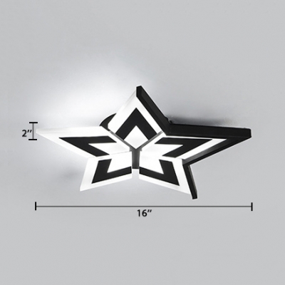Five-pointed Star LED Ceiling Lamp Modernism Amusement Park Flushmount with Acrylic Shade