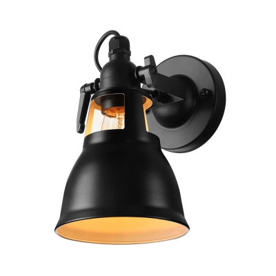 

Satin Black Single Light 1 Light Small LED Wall Lamp in Industrial Style, HL421223