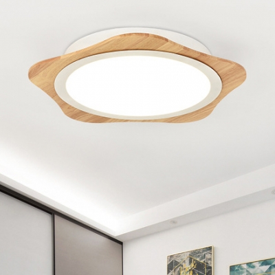 Woody Floral LED Flush Light Nordic Minimalist Porch Foyer Surface Mount Ceiling Light in Warm/White