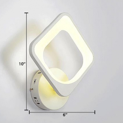 Nordic Mini Wall Mount Light Living Room Bedside Acrylic LED Wall Light Sconce in White
