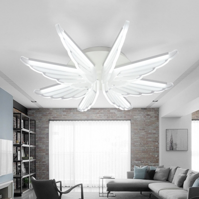 Adorable Wing LED Flush Light Modern Design Nursing Room Acrylic Indoor Lighting in Warm/White