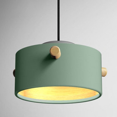 Aluminum Drum Hanging Lamp Nordic Style Single Light Pendant Lighting for Sitting Room