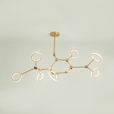 Plastic Looped Hanging Lamp Nordic Style 5/6/7 Lights Chandelier Lighting in Warm/White for Sitting Room