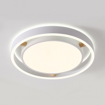 Acrylic Ceiling Light with Circular Shape Nordic Style White LED Flushmount for Living Room