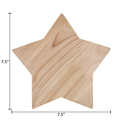 Wooden Star LED Wall Light Modern Simple Kindergarten Nursing Room Wall Mount Fixture