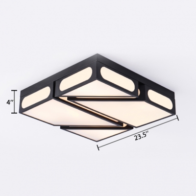 Modernism Geometric Pattern Flush Mount Acrylic LED Ceiling Fixture in Warm/White for Study Room