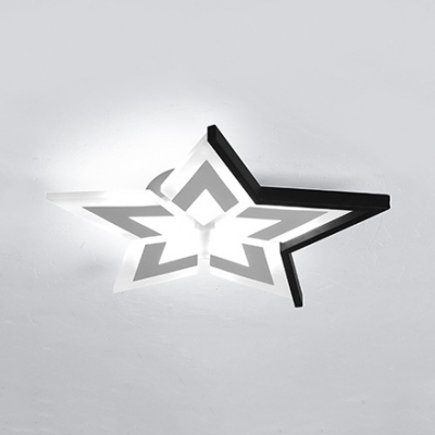 Five-pointed Star LED Ceiling Lamp Modernism Amusement Park Flushmount with Acrylic Shade