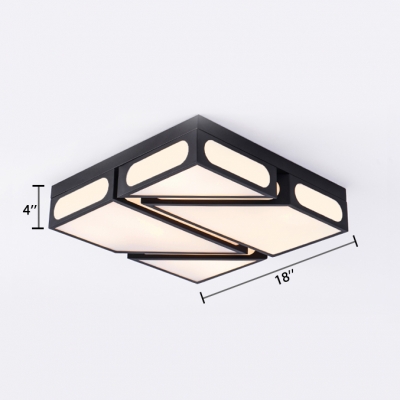 Modernism Geometric Pattern Flush Mount Acrylic LED Ceiling Fixture in Warm/White for Study Room