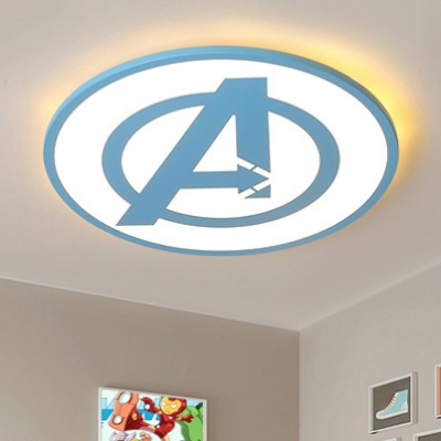 Super-thin Round Ceiling Light with Blue A Modernism Children Room Acrylic LED Flush Light