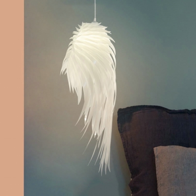 Acrylic Wing Hanging Ceiling Lamp Modernism Children Room Single Head Hanging Lamp in White