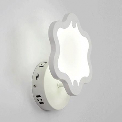 Mini Curved LED Wall Sconce Modern White Acrylic Lampshade Wall Lighting for Baby Kids Room