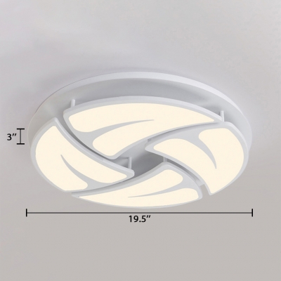 Ultrathin Semi Flush Mount Modern Design Living Room LED Semi Ceiling Lamp with Acrylic Shade in White