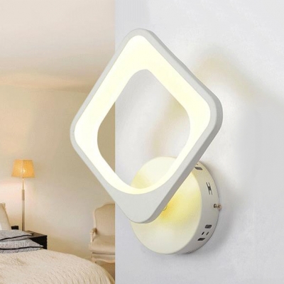 Nordic Mini Wall Mount Light Living Room Bedside Acrylic LED Wall Light Sconce in White