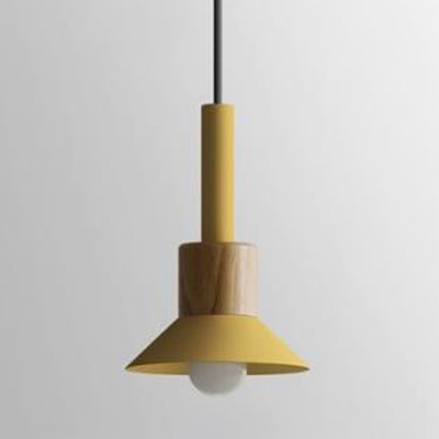 Flared/Dome Pendant Light Minimalist Colorful Metallic 1 Bulb Mini Suspended Light for Coffee Shop