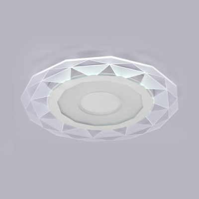 Diamond Design Surface Mount LED Light White Acrylic Eye Protection Flush Mount for Living Room