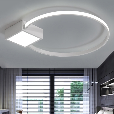 Square and Ring Ceiling Lamp Simple Concise LED Flush Light Fixture with Acrylic Shade for Corridor