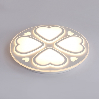 Clover Shape Bedroom Ceiling Fixture Nordic Style Acrylic Surface Mount Ceiling Light in White