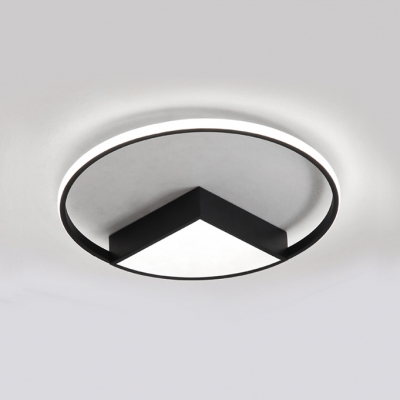 Thin Ring Ceiling Flush Mount Contemporary Acrylic Energy Saving LED Flush Mount in Black/White