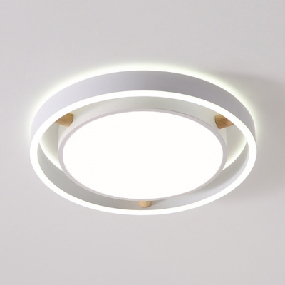 Acrylic Ceiling Light with Circular Shape Nordic Style White LED Flushmount for Living Room