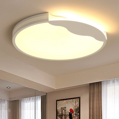 Acrylic Shade Surface Mount Light with Wavy Design Contemporary White LED Ceiling Light for Sitting Room