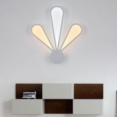 Teardrop LED Wall Mount Light White Metal Decorative Wall Light Fixture for Coffee Shop Corridor