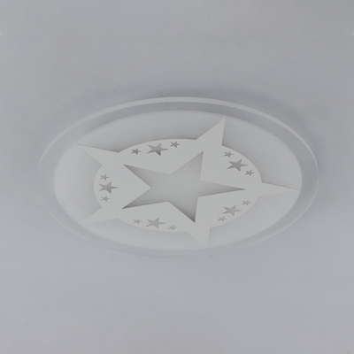 White Starry LED Flush Mount Modern Chic Ultra Thin Acrylic Ceiling Lamp for Nursing Room Bedroom