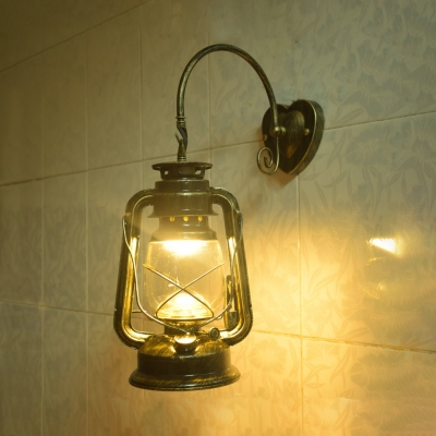Kerosene Hanging Light Outdoor Single Light Vintage Wall Lamp in Black/Copper/Bronze
