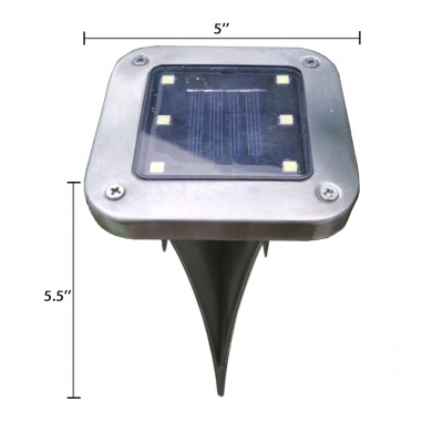 8LED Outdoor Disk Lights 4 Pcs 0.25W Waterproof Solar Powered Light Ground Light with Spike Stand for Garden