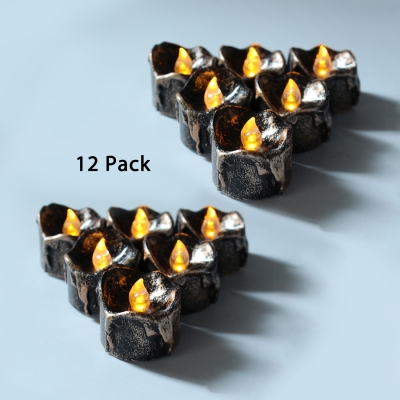 12 Pack LED Tealights Novelty Waterproof Tea Light Candles for Outdoor Halloween Decoration