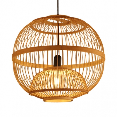 Bamboo Orb Suspended Light with 39