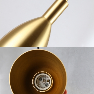 Brass Bell Pendant Lighting with Hanging Cord 1 Light Vintage Metal Hanging Lamp