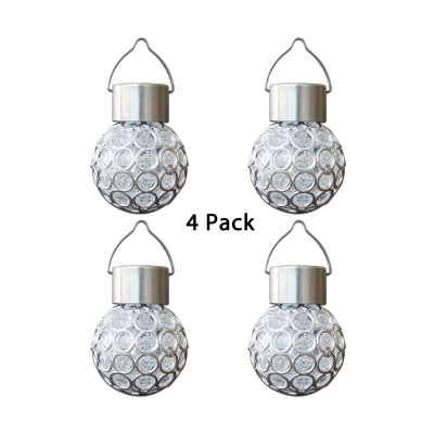Modern Globe Landscape Lighting Pack of 4 LED Solar Powered Wall Sconce for Patio Pathway
