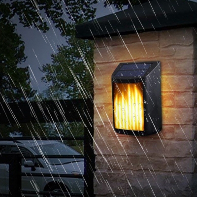 Pack of 1 LED Solar Wall Sconce 40 Light Waterproof Flame Wall Lighting for Yard Driveway