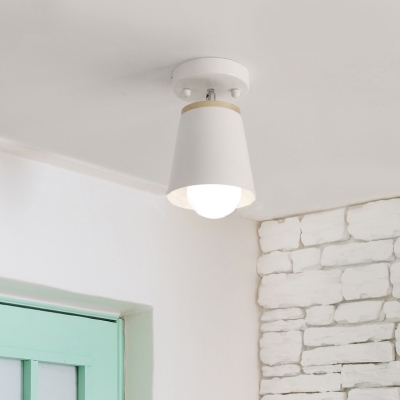 Rotatable Cone Mini Ceiling Light with White Metal Shade 1/2/3 Light Modern Semi Flush Mount