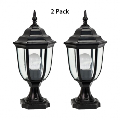 Water-Resistant LED Post Lighting Pathway Balcony 1/2 Pack Post Lamp in Black/Brass