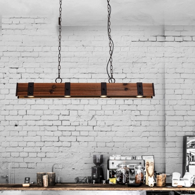 Wood Linear Island Pendant Lights with 59